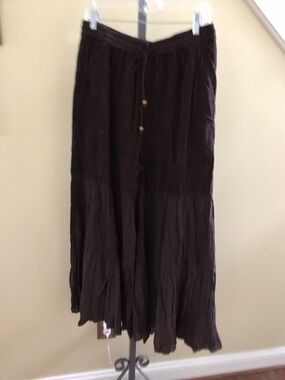YOUNG THREADS NWT Pants Chocolate Brown Lightweight Mixed Fabric Size Xlarge